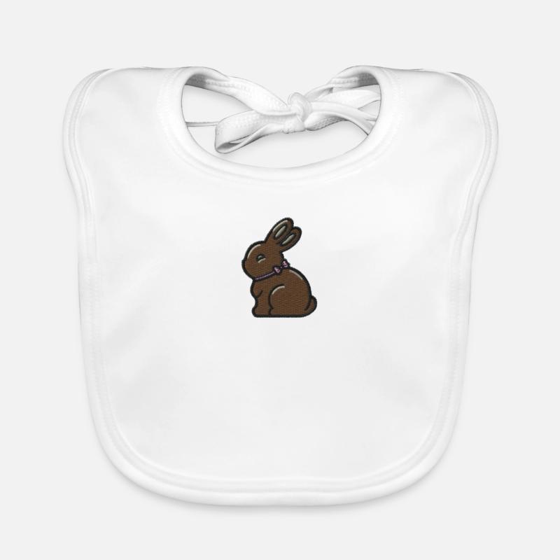 Lapin en chocolat - Bavoir bio Bébé - blanc