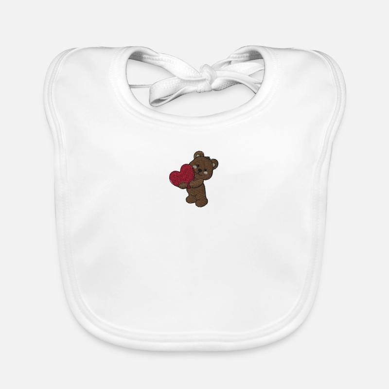 Brown Teddybear - Baby Bio-Lätzchen - Weiß