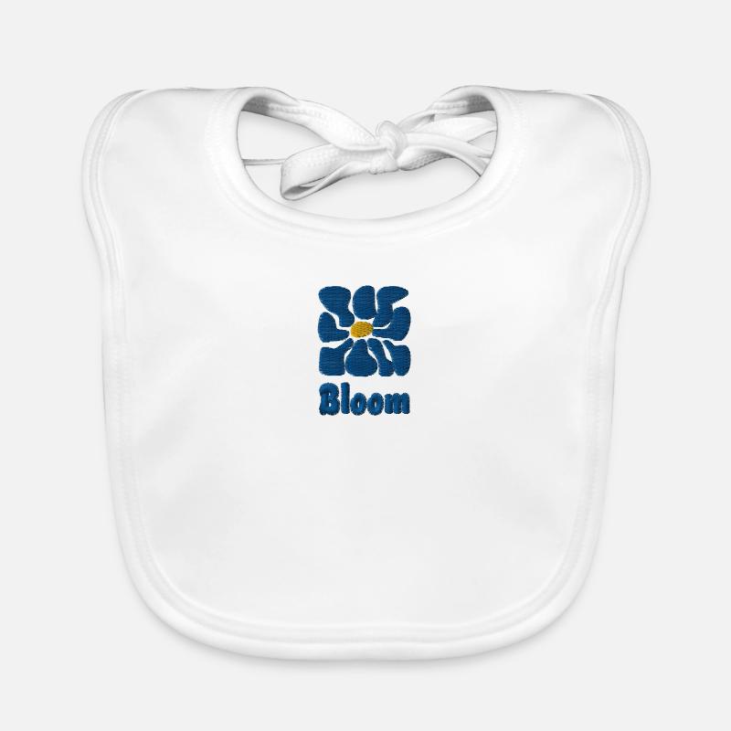 Fleur graphique brodée Bloom Bavoir bio Bébé