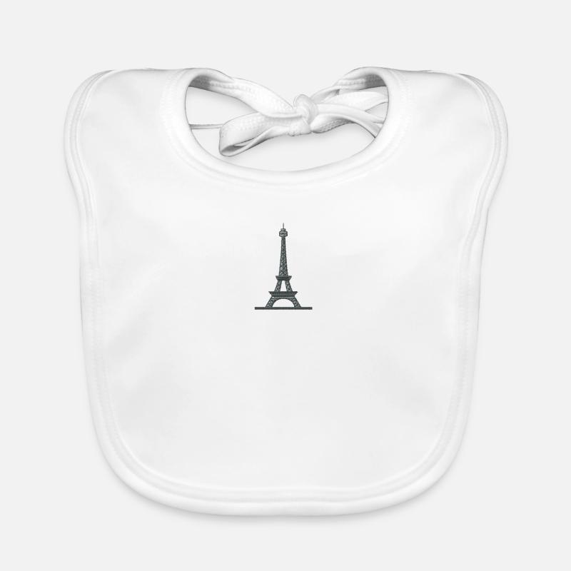 Tour Eiffel - Bavoir bio Bébé - blanc