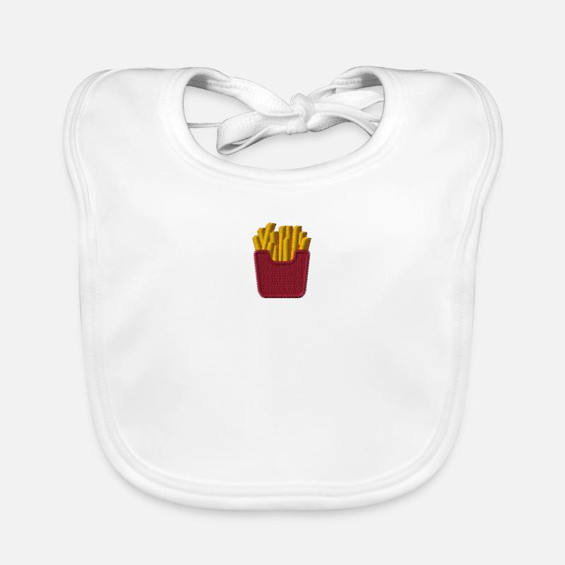 Frites brodées Bavoir bio Bébé