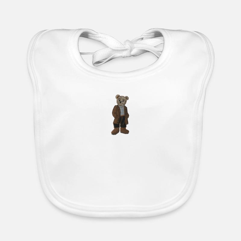 Teddybär - Baby Bio-Lätzchen - Weiß