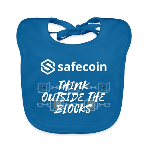 Safecoin Think Outside the Blocks (white) - Organic Baby Bibs