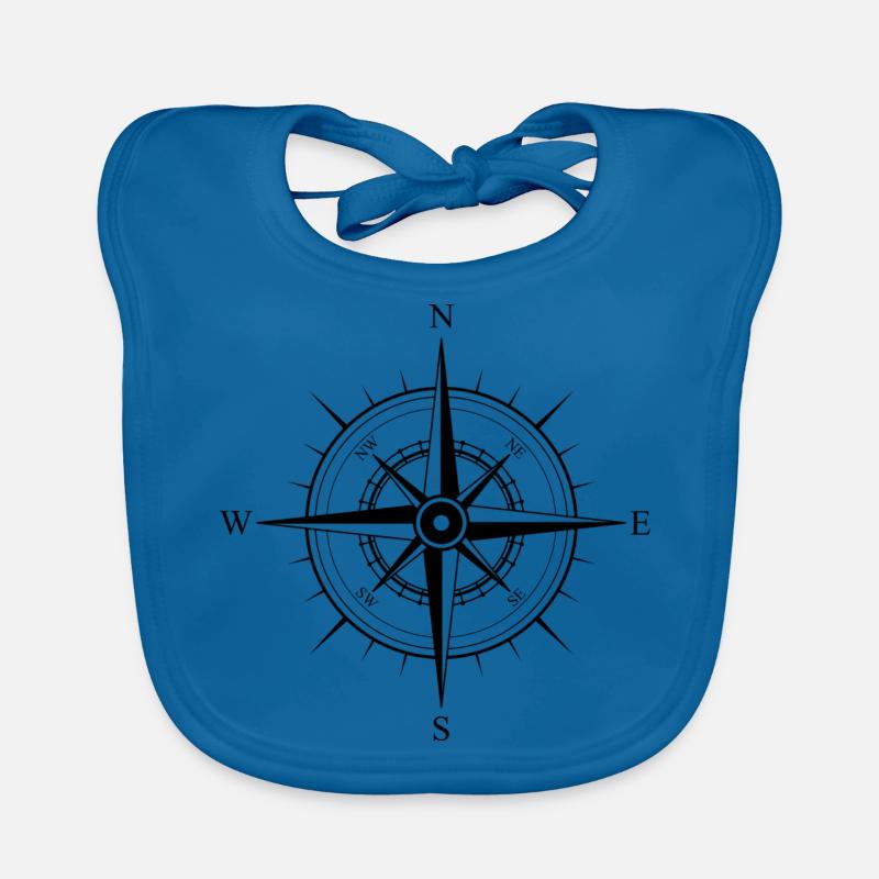 Kompass Geschenk Idee - Baby Bio-Lätzchen - Pfauenblau