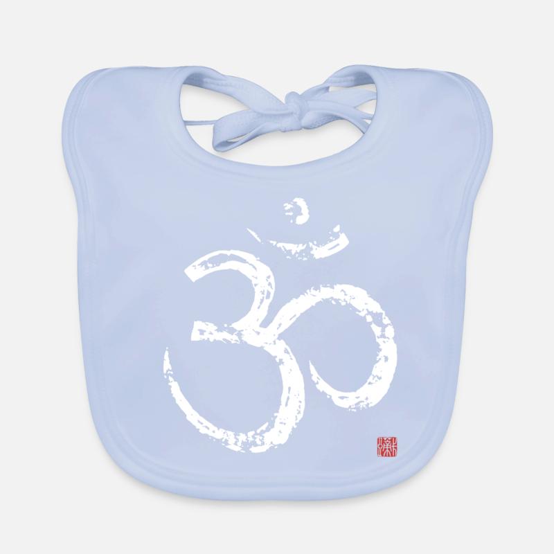 OM blanc, blanc Bavoir bio Bébé