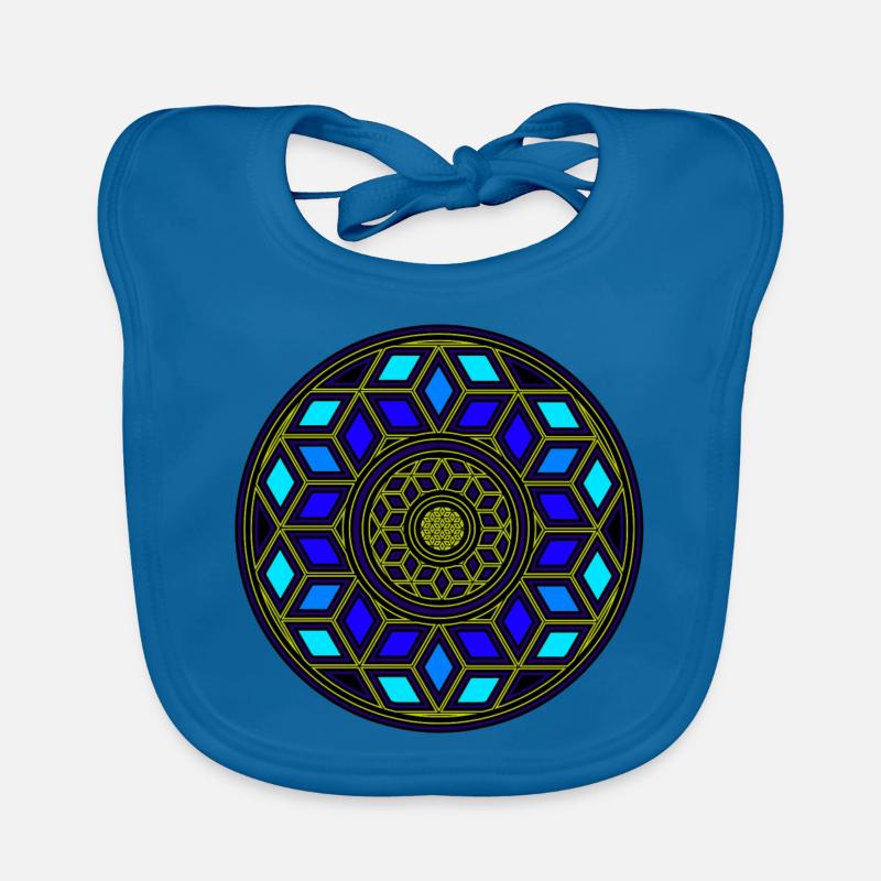 Goa Psy Dice Design Circle Yoga Pattern Organic Baby Bibs