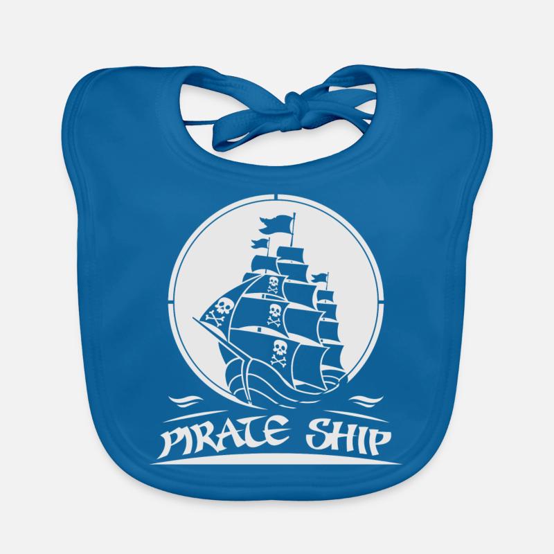 pirate - Bavoir bio Bébé - bleu paon