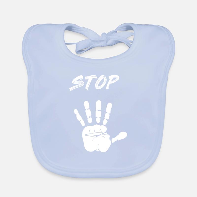 stop Hand Design Baby Bio-Lätzchen