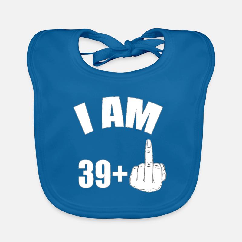 40ème anniversaire - Bavoir bio Bébé - bleu paon
