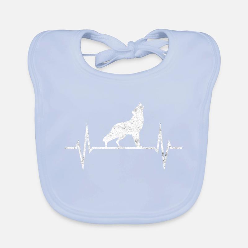 Wolf Wölfe Wolfsrudel Heulend Hunde EKG Geschenk Baby Bio-Lätzchen