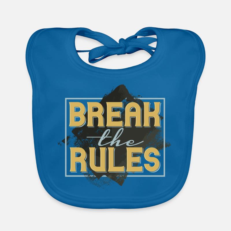 Casser les règles - Bavoir bio Bébé - bleu paon