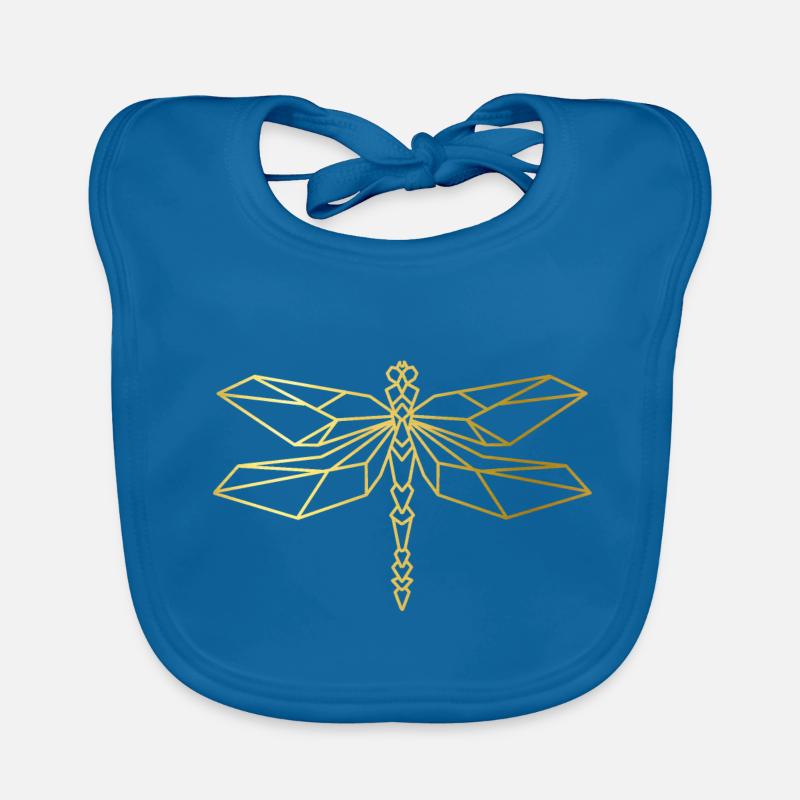 Design cool libellules d'or! Bavoir bio Bébé