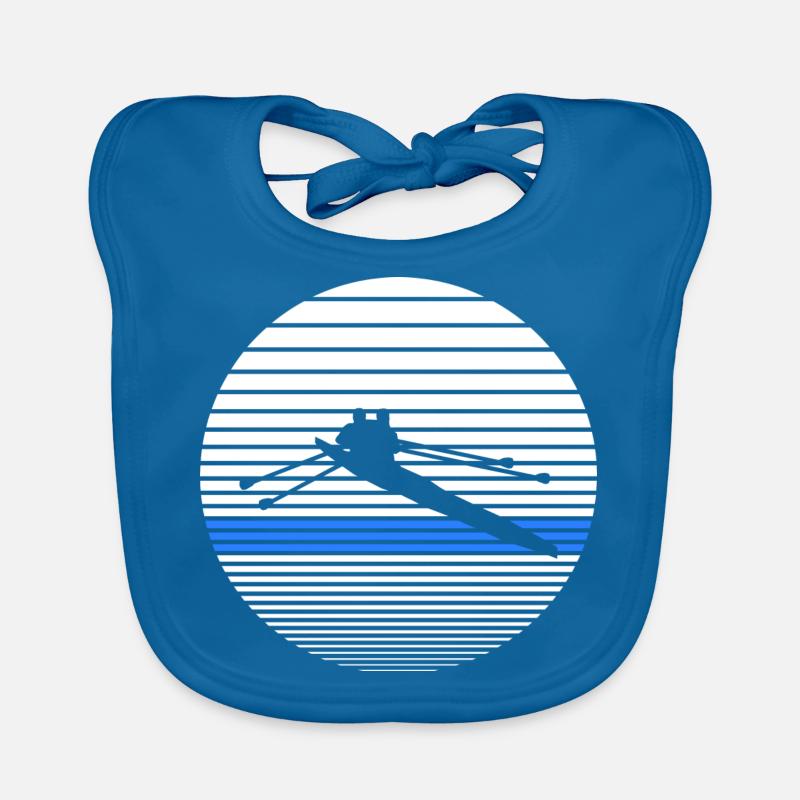 aviron - Bavoir bio Bébé - bleu paon