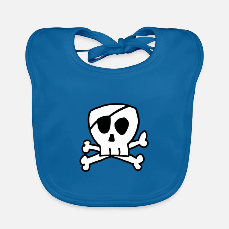 Skull with crossed bones and eye patch Organic Baby Bibs