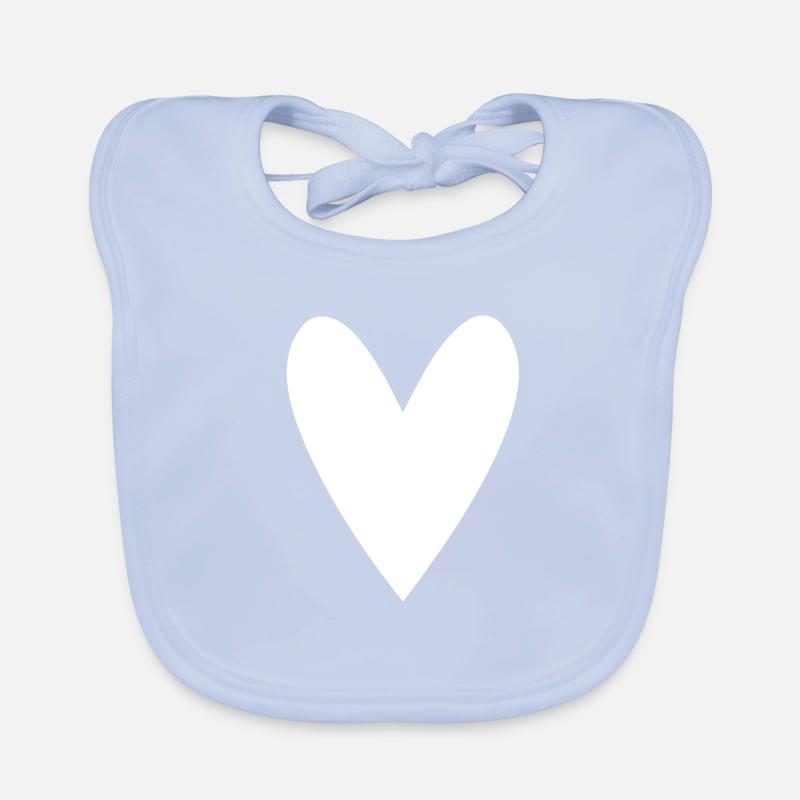 Herz weiß Baby Bio-Lätzchen