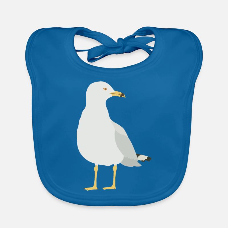 Möwe - Baby Bio-Lätzchen - Pfauenblau