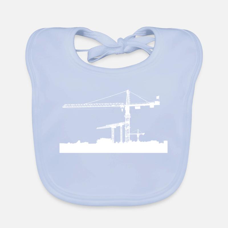Crane construction site Organic Baby Bibs