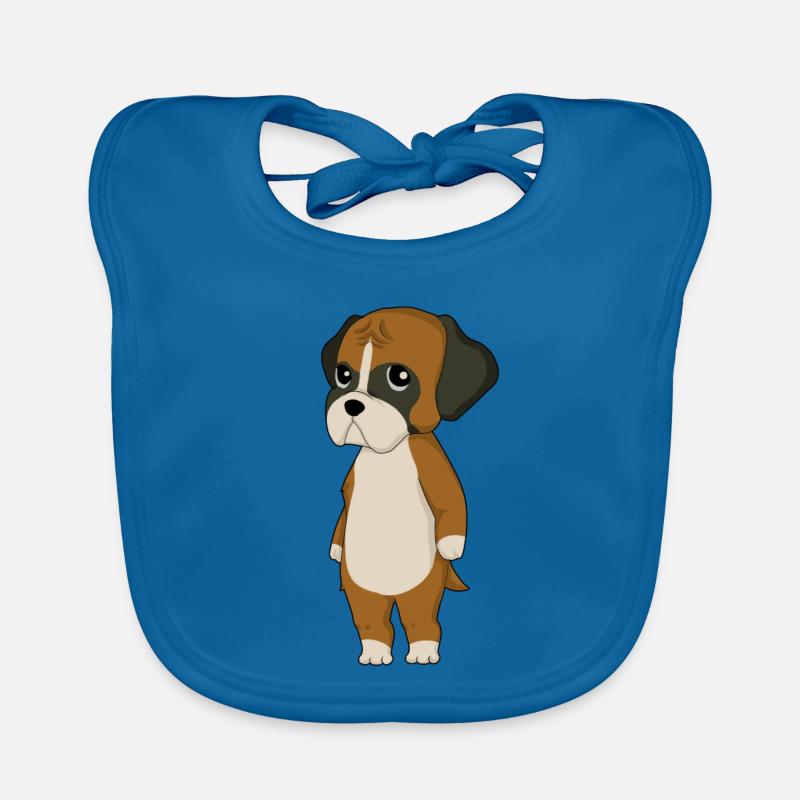 Deutscher Boxer - Baby Bio-Lätzchen - Pfauenblau