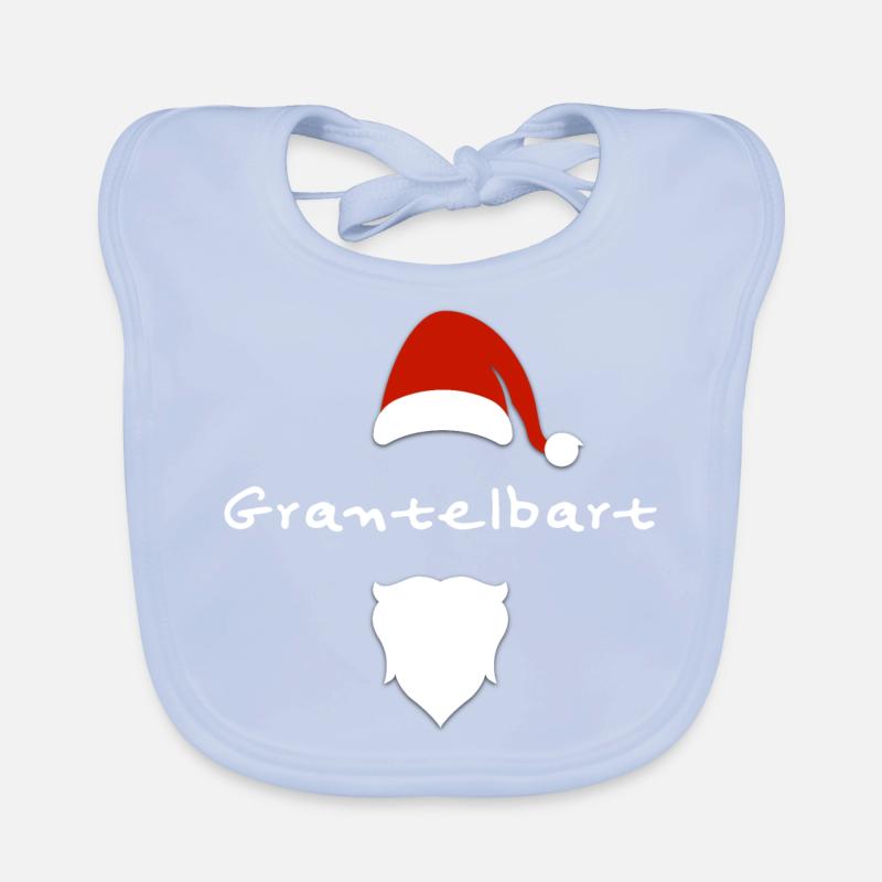 Grantelbart weiss Baby Bio-Lätzchen