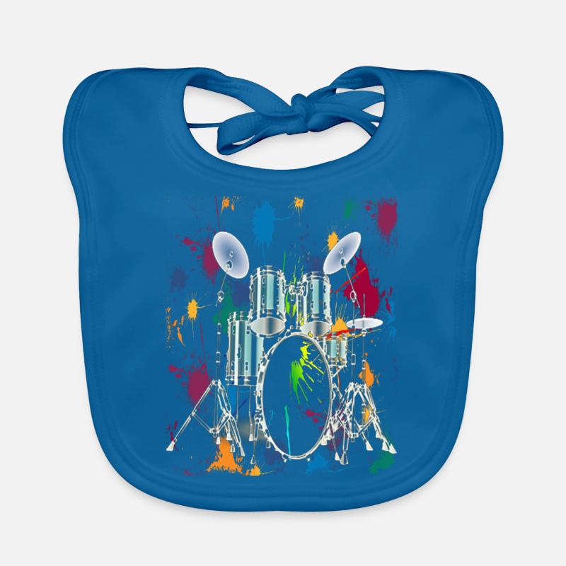 Drums Drum Set Drummer Drums Graphic Design Organic Baby Bibs