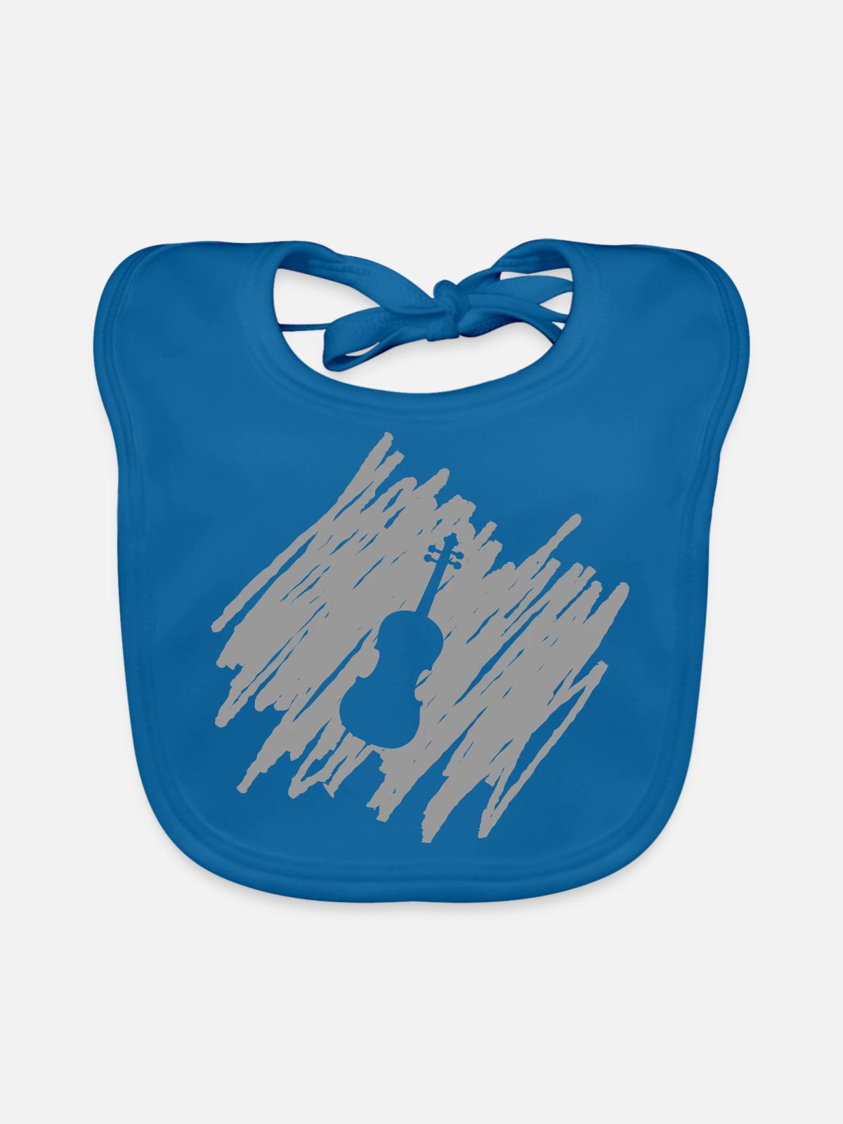 Violine - Baby Bio-Lätzchen - Pfauenblau - Vorne