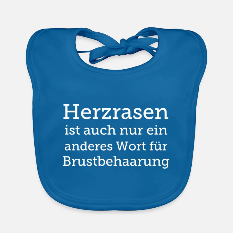 Herzrasen Brustbehaarung lustiger Spruch Baby Bio-Lätzchen