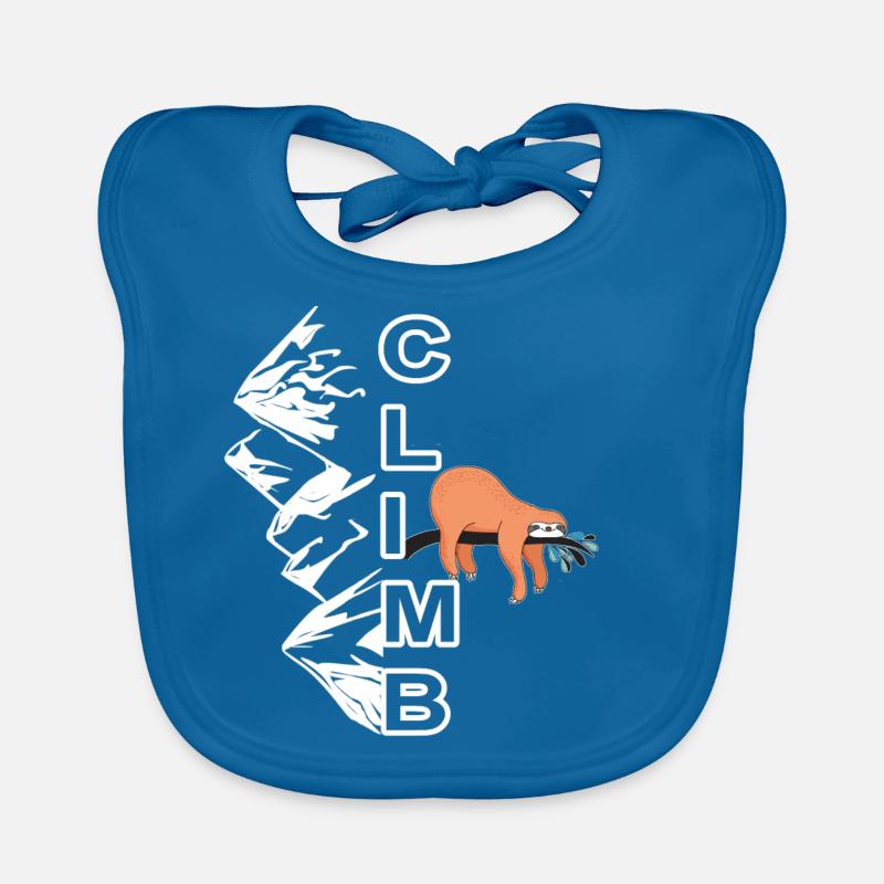Climb sloth - climbing, bouldering, mountain Organic Baby Bibs