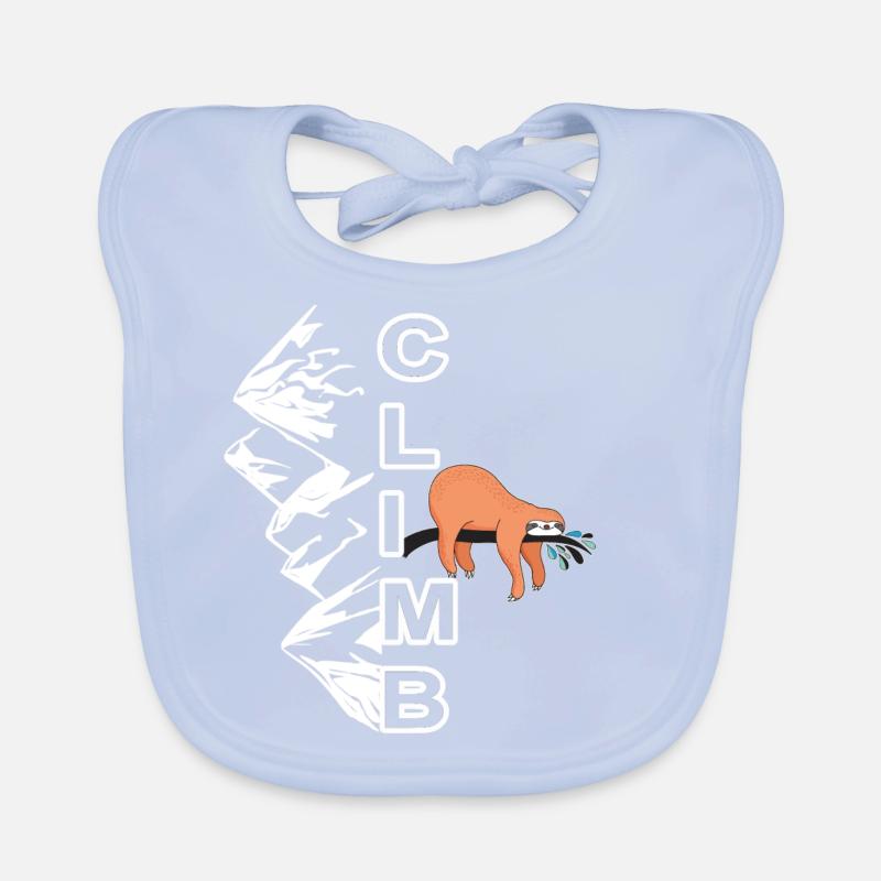 Climb sloth - climbing, bouldering, mountain Organic Baby Bibs