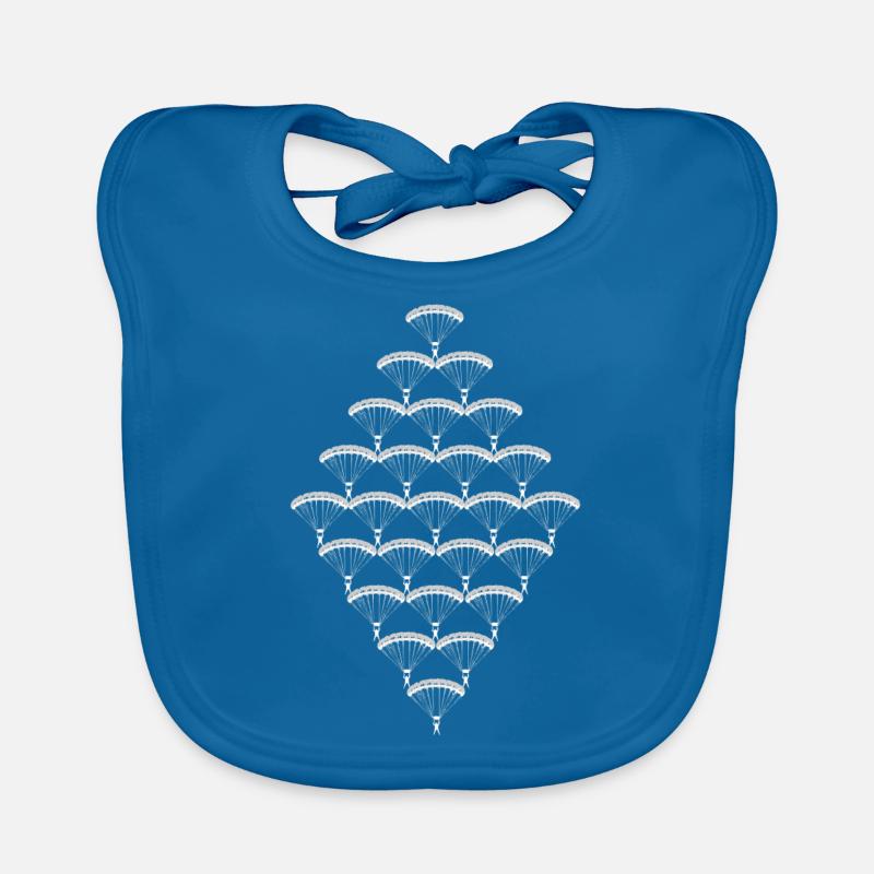 Skydive parachutiste - Bavoir bio Bébé - bleu paon