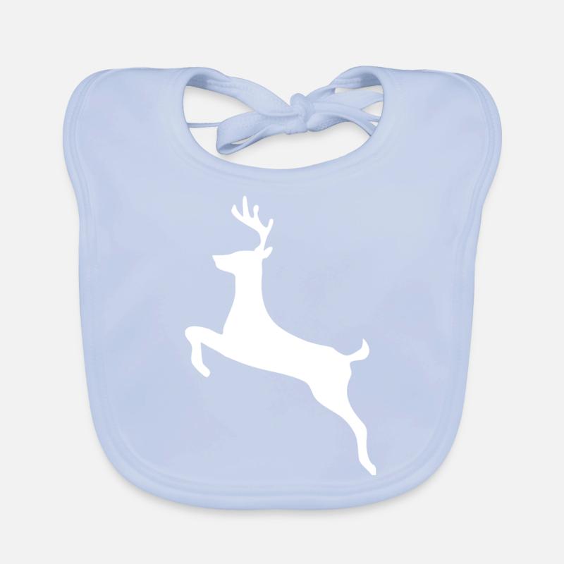 Deer Winter Motif Christmas Gift TShirt Organic Baby Bibs