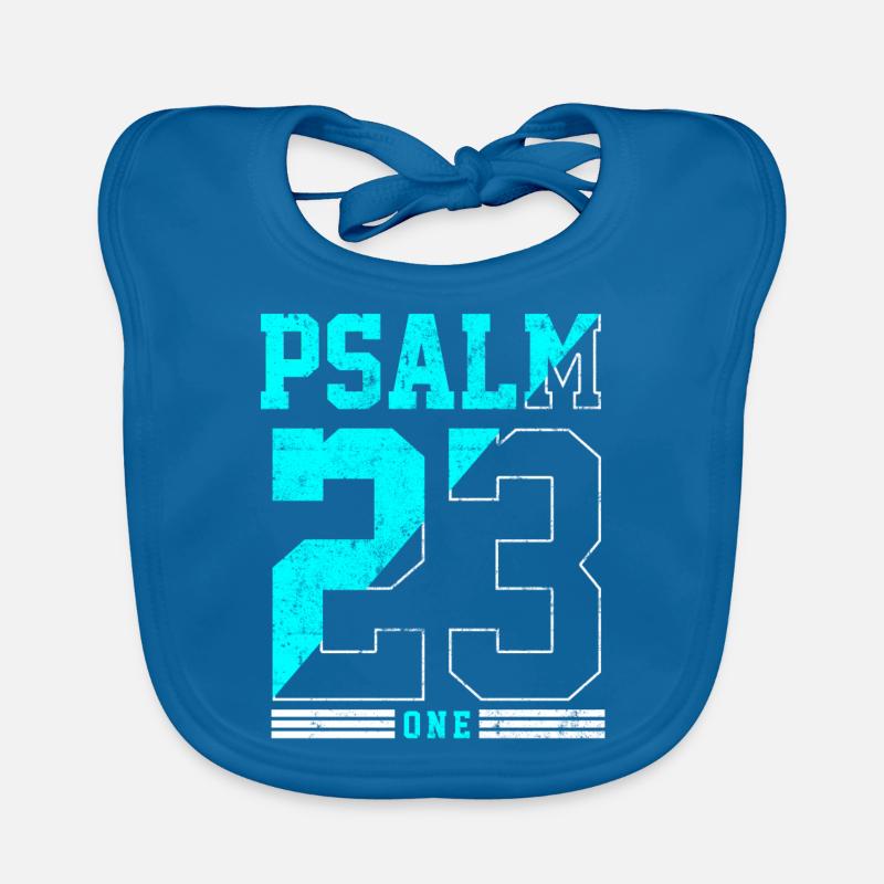 Psaume 23 Bible Jésus - Bavoir bio Bébé - bleu paon