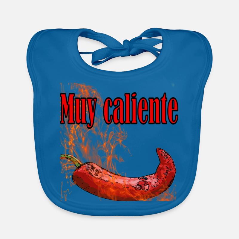 muy caliente - Bavoir bio Bébé - bleu paon