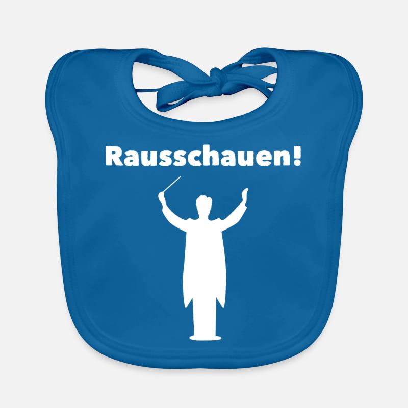 Rausschauen Dirigent - Baby Bio-Lätzchen - Pfauenblau
