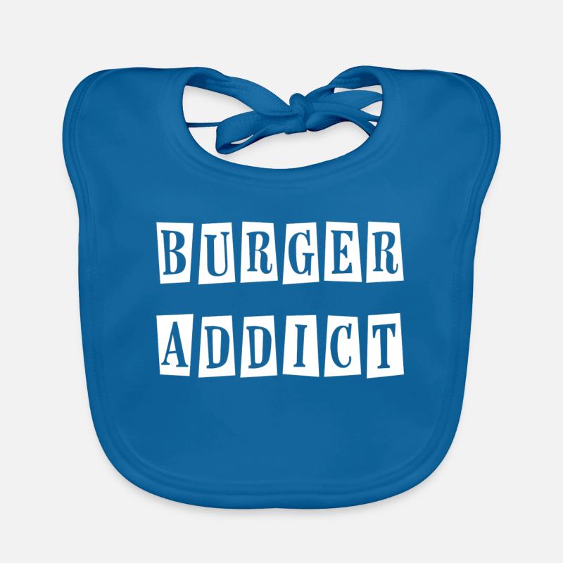 burger addict - Bavoir bio Bébé - bleu paon
