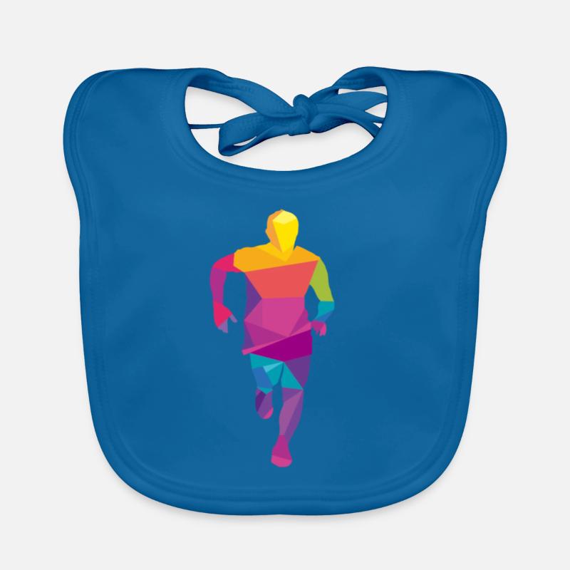 Running Jogging Running Running Gift - Bavoir bio Bébé - bleu paon