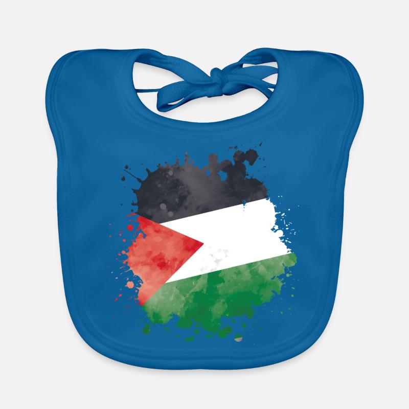 drapeau de palestina blob palestine - Bavoir bio Bébé - bleu paon