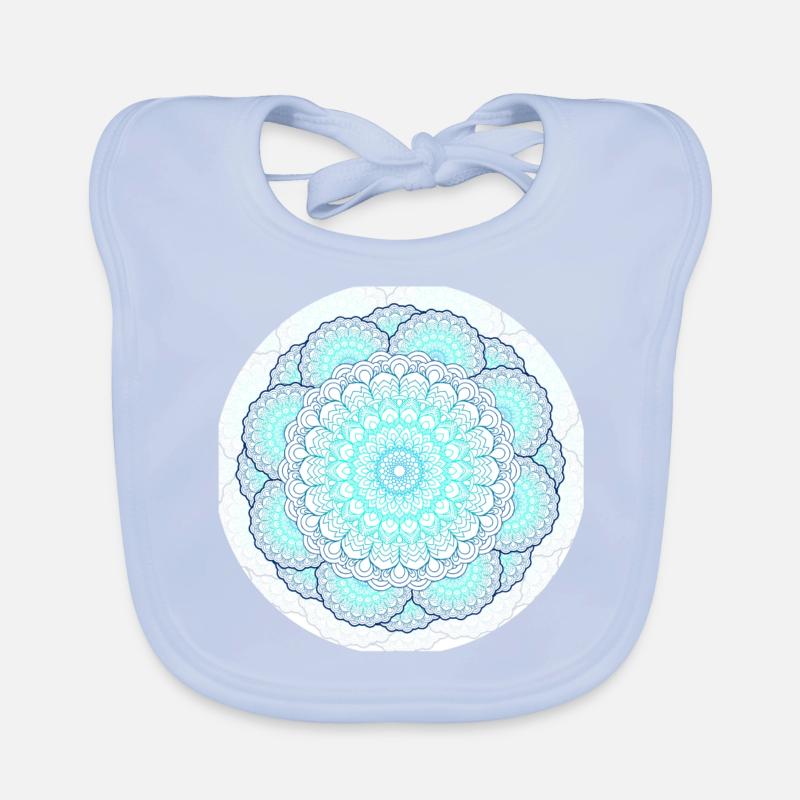 Mandala in türkis blau Baby Bio-Lätzchen