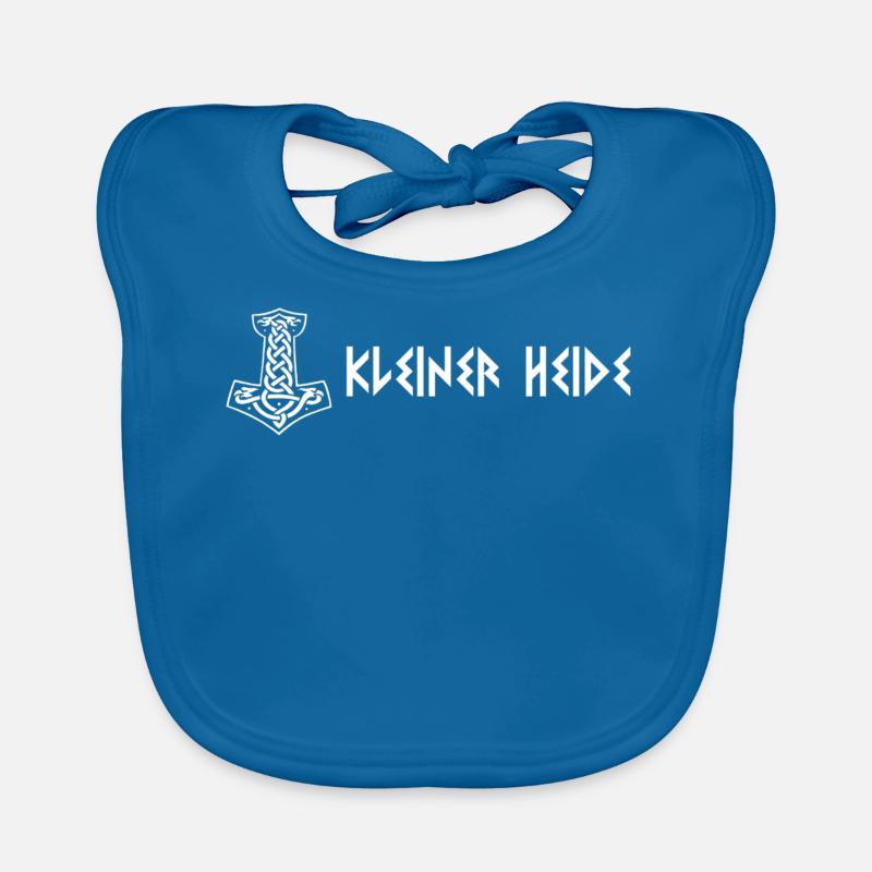 Kleiner Heide - Baby Bio-Lätzchen - Pfauenblau