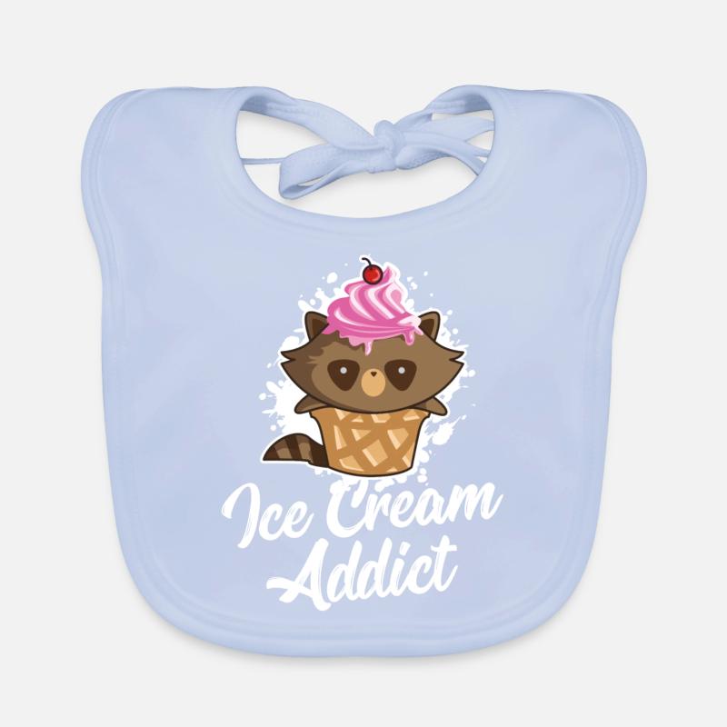 Waschbär Eiscreme Eis lecker Baby Bio-Lätzchen