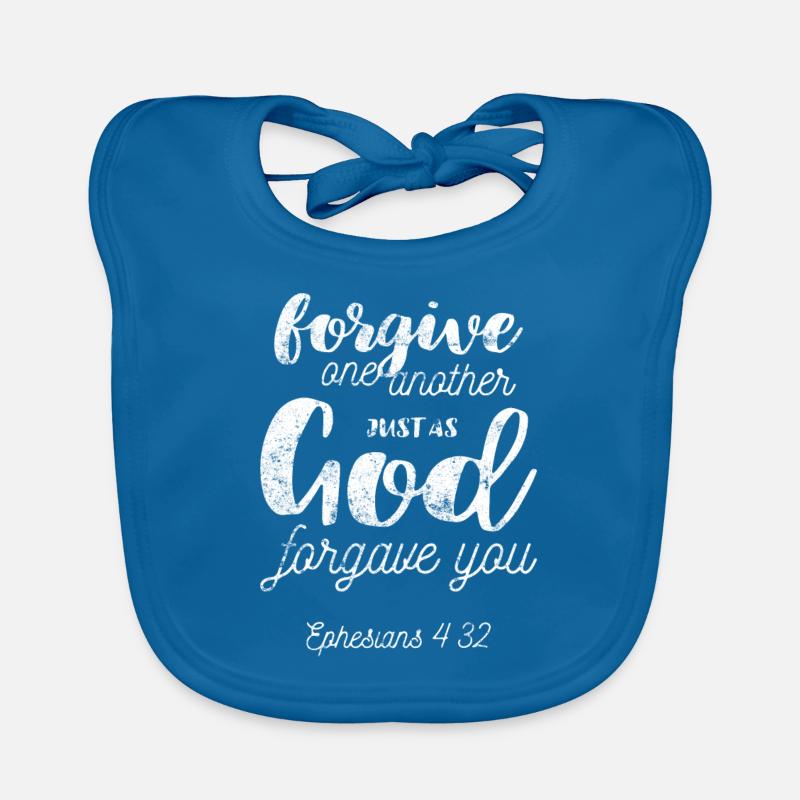 Jésus dit le verset biblique - Bavoir bio Bébé - bleu paon