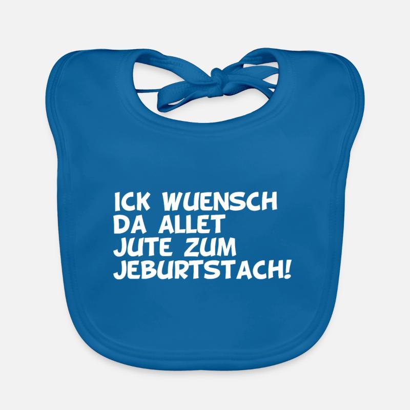 Joyeux anniversaire dialecte berlinois - Bavoir bio Bébé - bleu paon