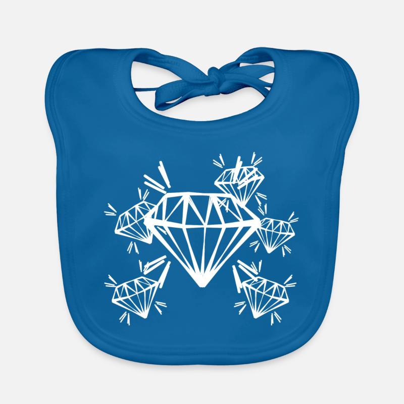 diamant - Bavoir bio Bébé - bleu paon