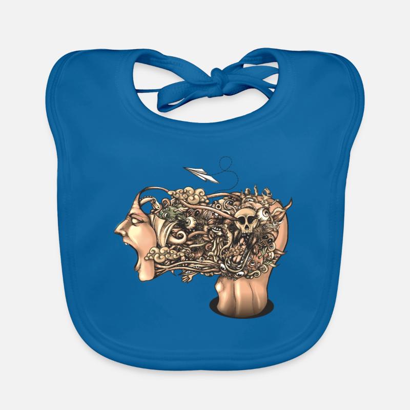 Head Scream Doodle Flat Organic Baby Bibs