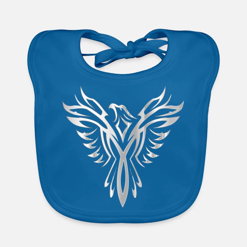 Bird phoenix wing silver Organic Baby Bibs