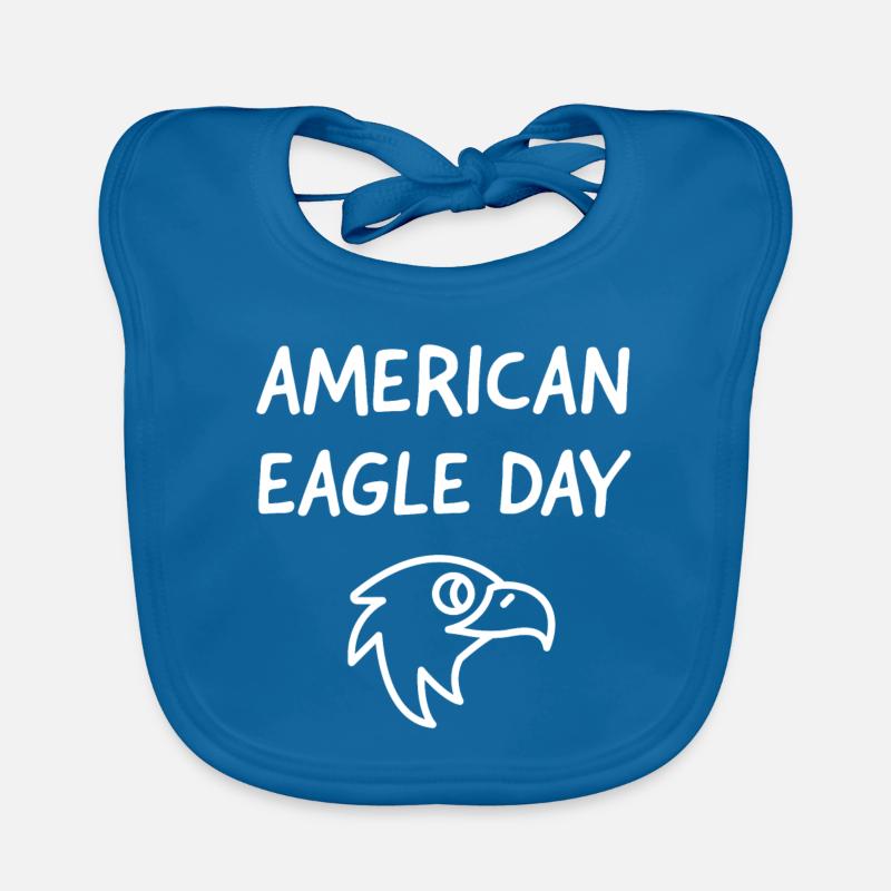 American Eagle Day - Bavoir bio Bébé - bleu paon