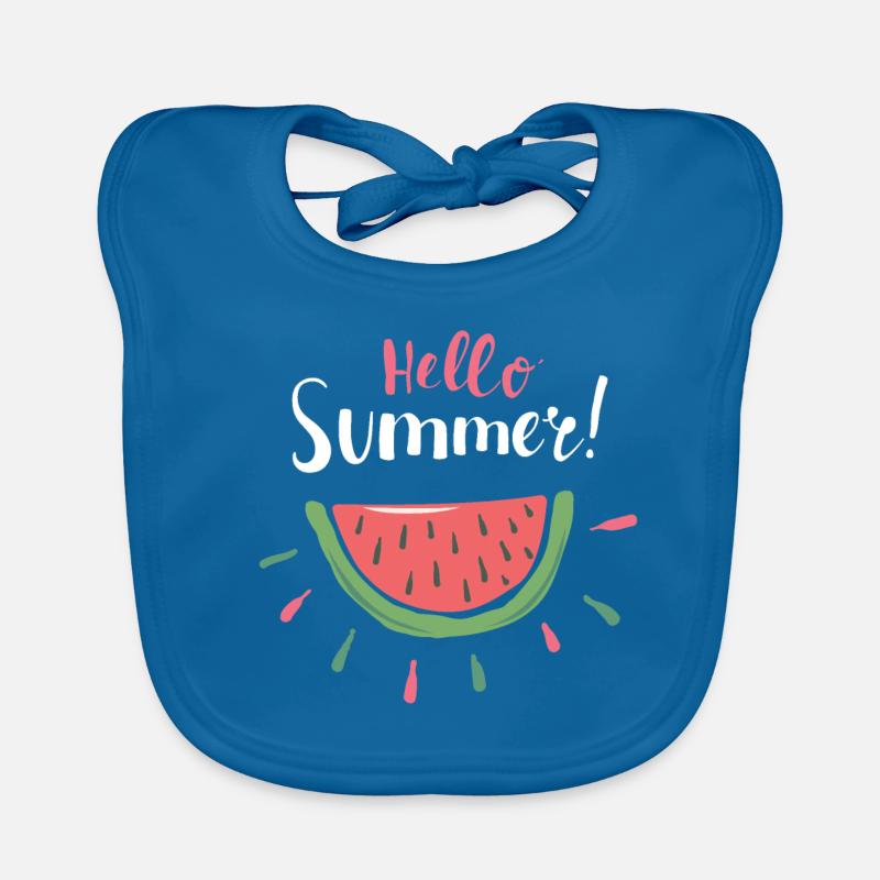 Hello Summer Melon Summer Design Gift Cool Organic Baby Bibs