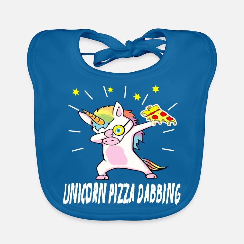 unicorn dab einhorn pizza geschenkidee Baby Bio-Lätzchen