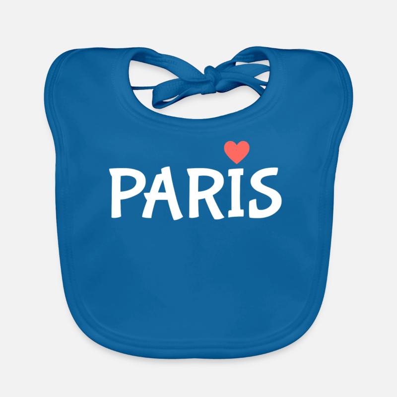 Paris - Bavoir bio Bébé - bleu paon