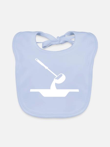 Suppe Suppenlöffel - Baby Bio-Lätzchen - sky Blue - Vorne