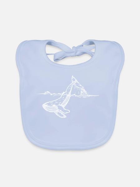 Save the whale UNISEX NATURE - Organic Baby Bibs - sky blue - Front